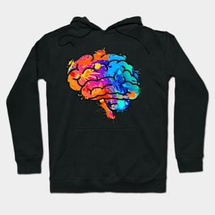 Brain Watercolor Brain Awareness Squad Hoodie